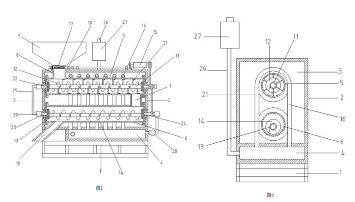 土壤农药热脱附修复装置的一种结构示意图